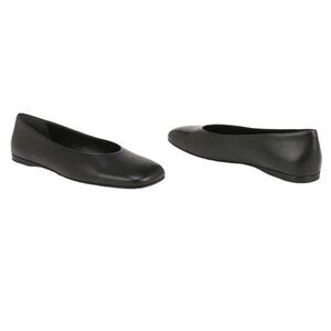 Vince Leah Leather Ballet Flat Black Size 10 NWT $275 MSRP